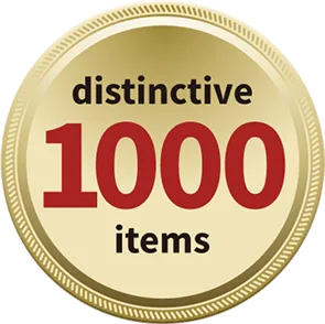 Medal icon representing over 1,000 distinctive items